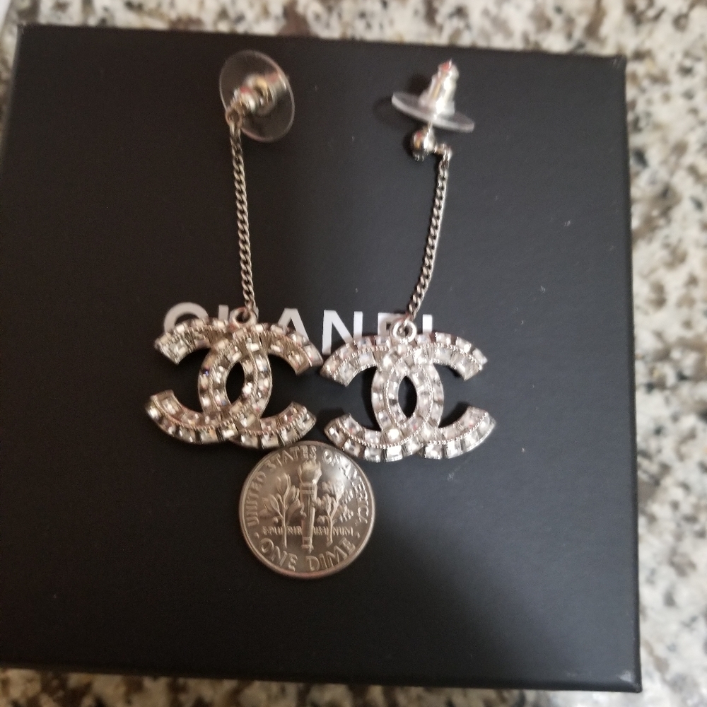 SOLD!!! Baguette Christal CC XL dangle earrings - Picture 17 of 17